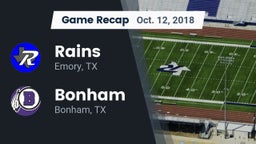 Recap: Rains  vs. Bonham  2018