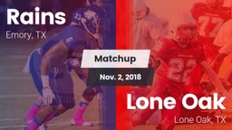 Matchup: Rains  vs. Lone Oak  2018