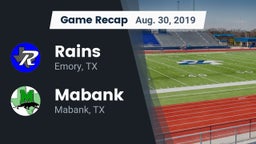 Recap: Rains  vs. Mabank  2019