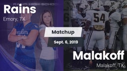 Matchup: Rains  vs. Malakoff  2019