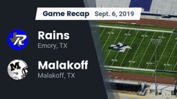 Recap: Rains  vs. Malakoff  2019