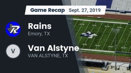 Recap: Rains  vs. Van Alstyne 2019