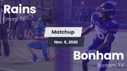 Matchup: Rains  vs. Bonham  2020