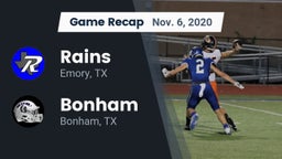 Recap: Rains  vs. Bonham  2020