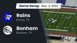 Recap: Rains  vs. Bonham  2022