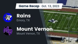 Recap: Rains  vs. Mount Vernon  2023