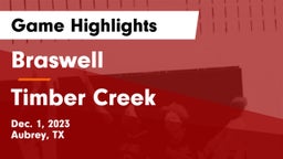 Braswell  vs Timber Creek  Game Highlights - Dec. 1, 2023