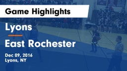 Lyons  vs East Rochester Game Highlights - Dec 09, 2016