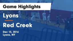 Lyons  vs Red Creek Game Highlights - Dec 13, 2016