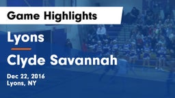 Lyons  vs Clyde Savannah Game Highlights - Dec 22, 2016
