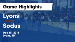Lyons  vs Sodus Game Highlights - Dec 15, 2016