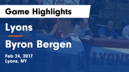 Lyons  vs Byron Bergen Game Highlights - Feb 24, 2017