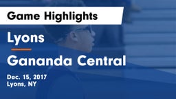 Lyons  vs Gananda Central  Game Highlights - Dec. 15, 2017