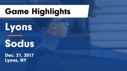 Lyons  vs Sodus Game Highlights - Dec. 21, 2017