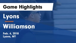 Lyons  vs Williamson Game Highlights - Feb. 6, 2018