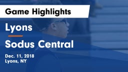 Lyons  vs Sodus Central Game Highlights - Dec. 11, 2018
