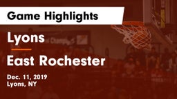 Lyons  vs East Rochester Game Highlights - Dec. 11, 2019