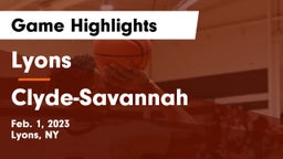 Lyons  vs Clyde-Savannah  Game Highlights - Feb. 1, 2023
