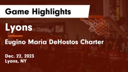 Lyons  vs Eugino Maria DeHostos Charter Game Highlights - Dec. 22, 2023