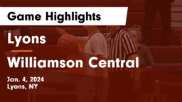 Lyons  vs Williamson Central  Game Highlights - Jan. 4, 2024