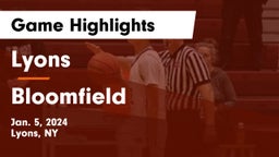Lyons  vs Bloomfield Game Highlights - Jan. 5, 2024