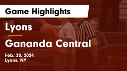 Lyons  vs Gananda Central  Game Highlights - Feb. 28, 2024