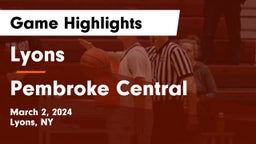 Lyons  vs Pembroke Central  Game Highlights - March 2, 2024