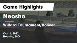 Neosho  vs Willard Tournament/Boliver Game Highlights - Oct. 1, 2022