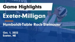 Exeter-Milligan  vs Humboldt-Table Rock-Steinauer  Game Highlights - Oct. 1, 2022