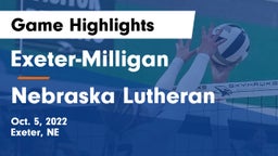 Exeter-Milligan  vs Nebraska Lutheran  Game Highlights - Oct. 5, 2022