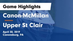 Canon-McMillan  vs Upper St Clair Game Highlights - April 30, 2019