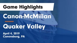Canon-McMillan  vs Quaker Valley  Game Highlights - April 4, 2019
