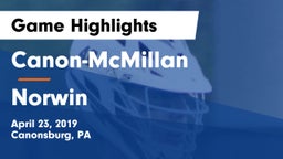 Canon-McMillan  vs Norwin  Game Highlights - April 23, 2019