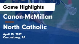 Canon-McMillan  vs North Catholic  Game Highlights - April 15, 2019