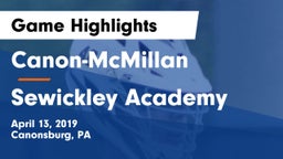 Canon-McMillan  vs Sewickley Academy  Game Highlights - April 13, 2019