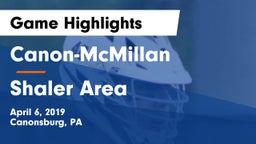 Canon-McMillan  vs Shaler Area  Game Highlights - April 6, 2019