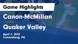 Canon-McMillan  vs Quaker Valley  Game Highlights - April 7, 2018