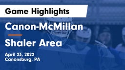 Canon-McMillan  vs Shaler Area  Game Highlights - April 23, 2022