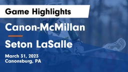 Canon-McMillan  vs Seton LaSalle  Game Highlights - March 31, 2023