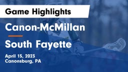 Canon-McMillan  vs South Fayette  Game Highlights - April 15, 2023