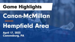 Canon-McMillan  vs Hempfield Area  Game Highlights - April 17, 2023