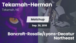 Matchup: Tekamah-Herman High vs. Bancroft-Rosalie/Lyons-Decatur Northeast 2016