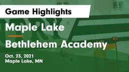Maple Lake  vs Bethlehem Academy  Game Highlights - Oct. 23, 2021