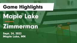 Maple Lake  vs Zimmerman  Game Highlights - Sept. 24, 2022