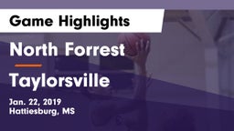 North Forrest  vs Taylorsville  Game Highlights - Jan. 22, 2019