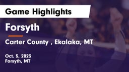 Forsyth  vs Carter County , Ekalaka, MT Game Highlights - Oct. 5, 2023