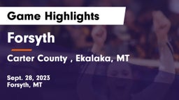 Forsyth  vs Carter County , Ekalaka, MT  Game Highlights - Sept. 28, 2023