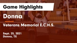 Donna  vs Veterans Memorial E.C.H.S. Game Highlights - Sept. 25, 2021