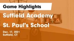 Suffield Academy vs St. Paul's School Game Highlights - Dec. 17, 2021