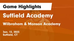 Suffield Academy vs Wilbraham & Monson Academy  Game Highlights - Jan. 12, 2023